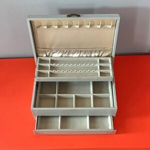 Vintage Mele Blue-Gray Jewelry Organizer Box